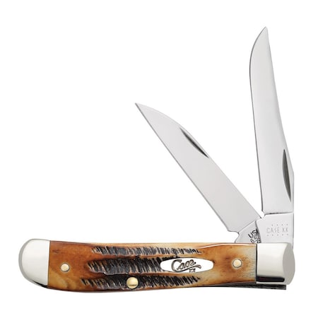Case Cutlery Knife, 6.5 Bone Stag Mini Trapper 65305